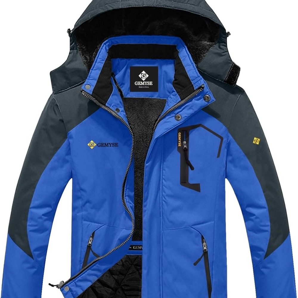 GEMYSE Men's Blue Waterproof Jacket